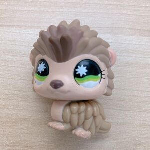 2008 Hasbro Littlest Pet Shop #485 Tan Hedgehog - Green Eyes